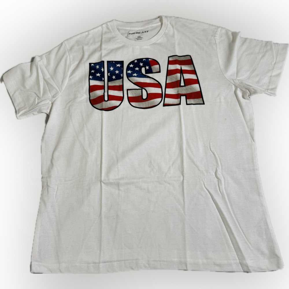 NWOT: 2XL White USA 🇺🇸 Patriotic short sleeve T-shirt